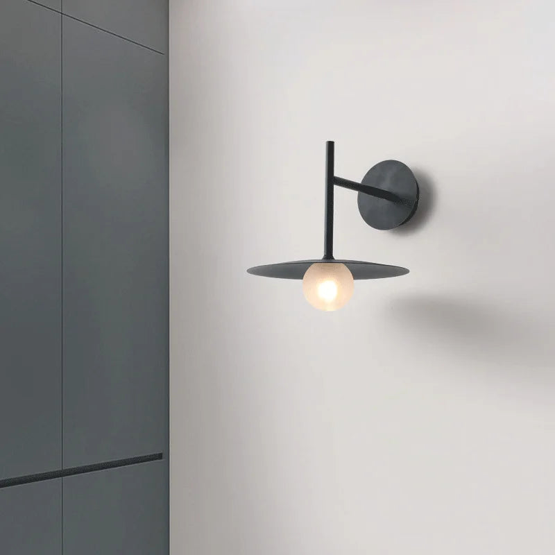 Afralia™ Nordic Modern Saucer Wall Lamp for Staircase, Aisle, Bedroom, Bedside Sconces