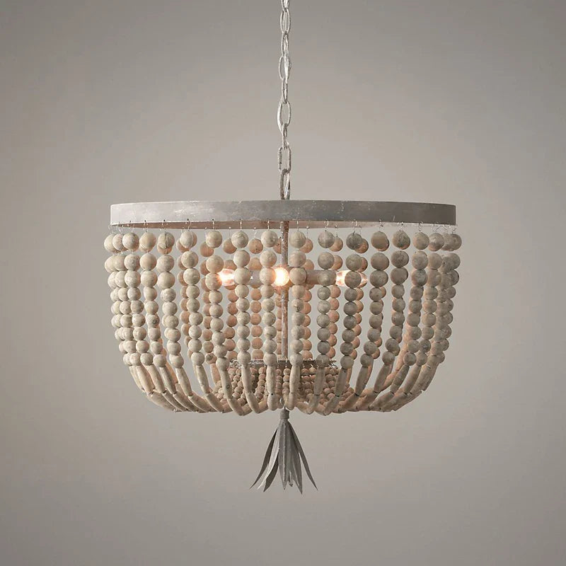 Afralia™ Wood Beaded Chandelier Fixture for Kitchen, Bedroom & Hallway