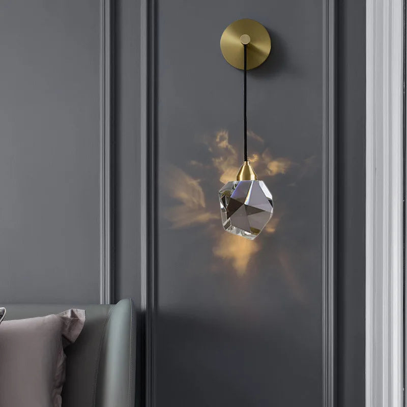 Afralia™ Crystal Golden Wall Sconce for Modern Indoor Lighting Decor