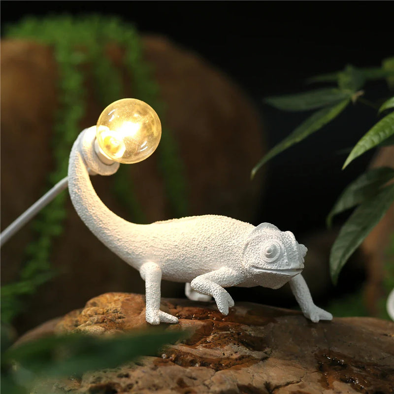 Afralia™ Chameleon Resin Lizard Night Light Wall Lamp for Modern Home Decor