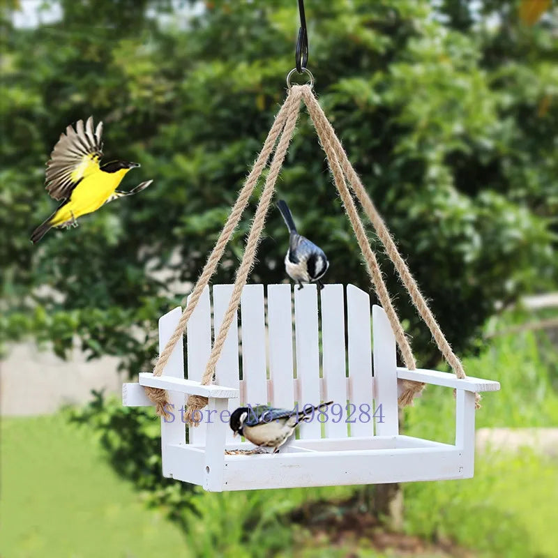 Afralia™ Bird Feeder Chair: Outdoor Garden Patio Decoration with Wooden Design
