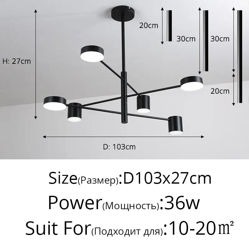 Afralia™ LED Wrought Iron Chandelier for Living Room Bedroom Interior Lighting