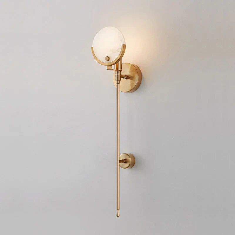 Afralia™ Golden Marble Wall Lamp Luxury Living Room Bedroom Decor Sconce