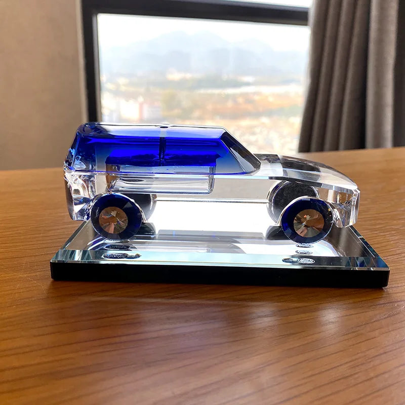 Afralia™ Crystal Car Figurine Glass Model Ornament Table Decor Gift
