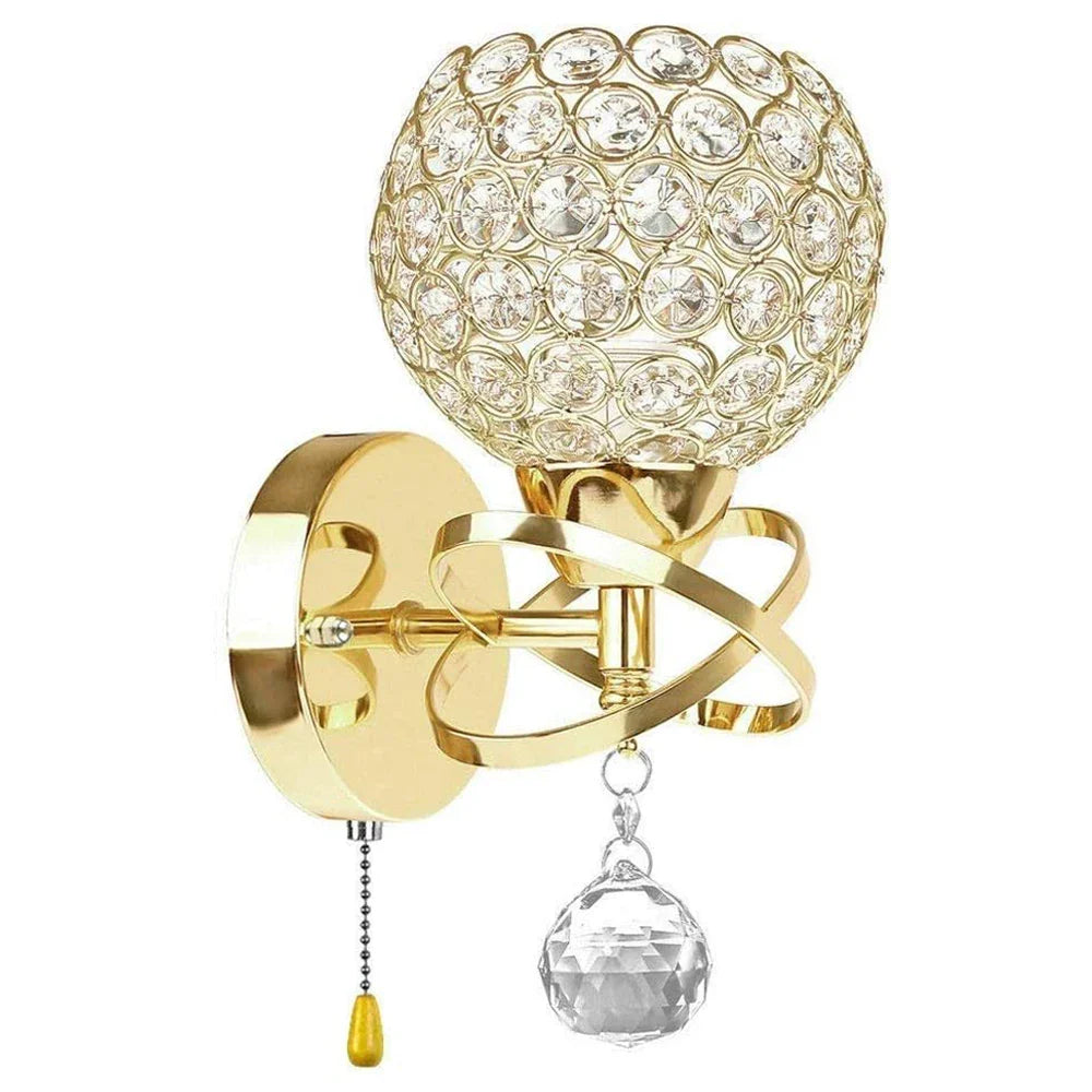 Afralia™ Crystal Wall Lamp Sconce E14 Retro Industrial Light Fixture for Home Living Room