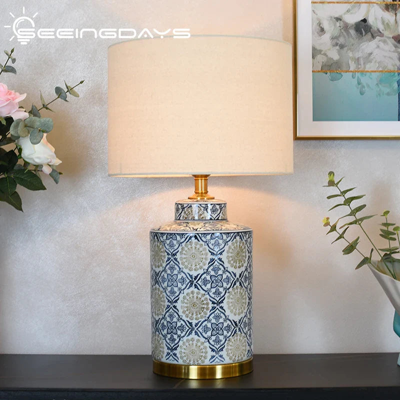 Afralia™ Ceramic Table Lamp: Modern Chinese Style Vase Design for Living Room or Bedroom