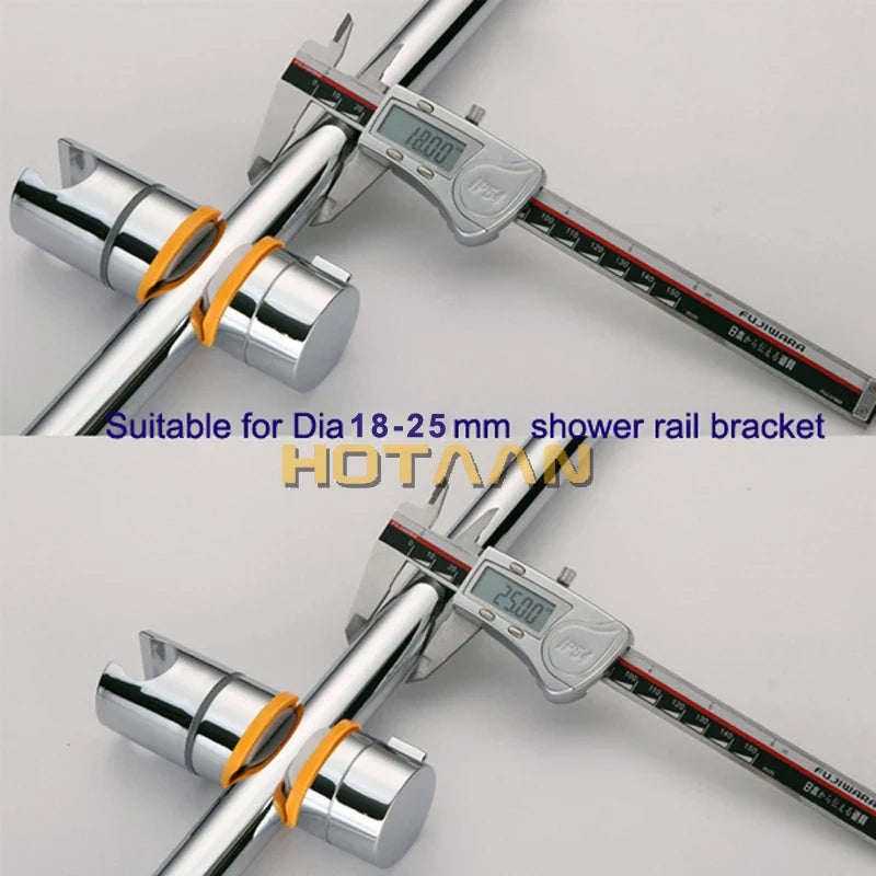 Afralia™ Shower Slide Rail Holder Bracket Adjustable Clamp ABS Plastic Universal 18~25mm
