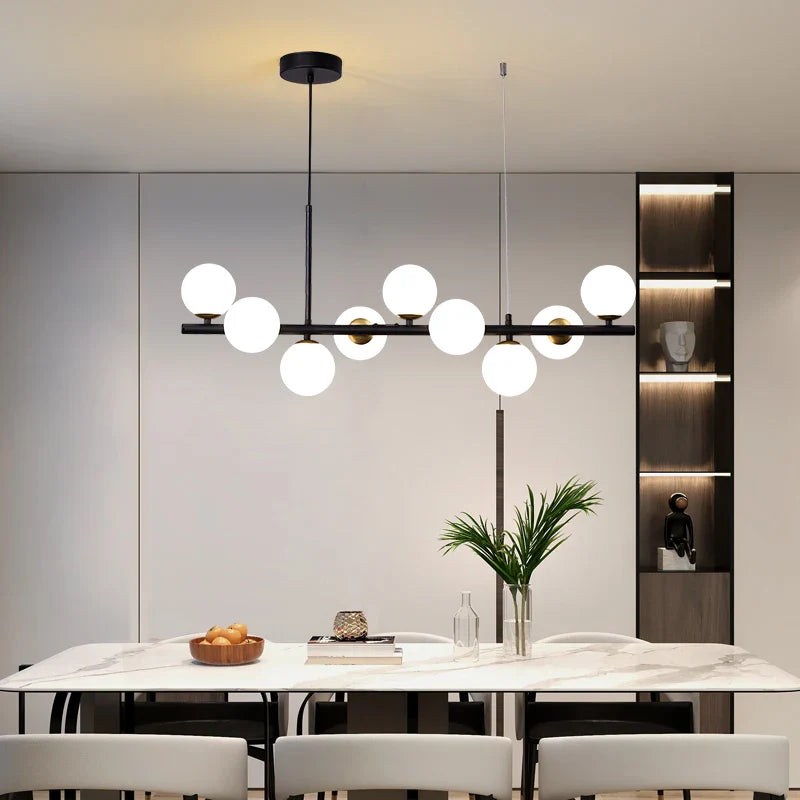Afralia™ Modern Gold/Black G9 LED Chandelier for Kitchen Restaurant Bedroom Decor