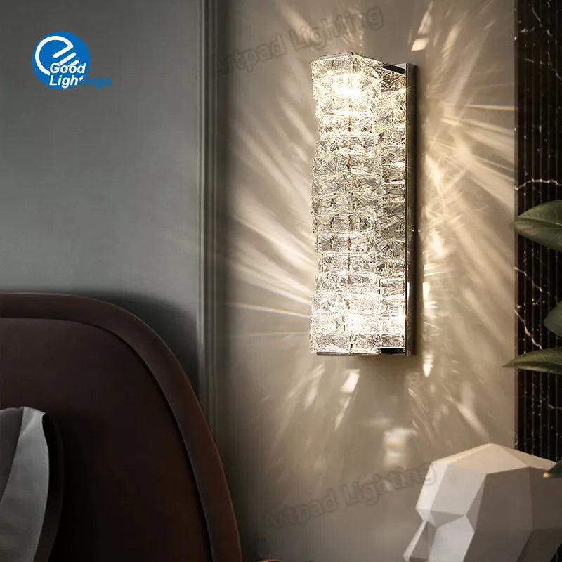 Afralia™ Crystal Wall Lamp: Modern LED Bedside Light for Bedroom, Living Room, Stairs & Home Decor