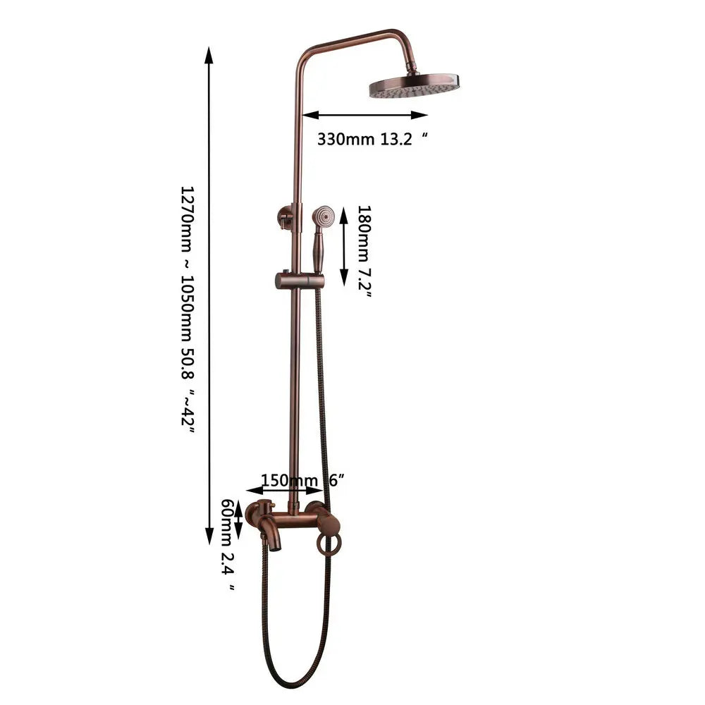Afralia™ Rose Gold 3-Function Shower Set with Rain Shower Head and Hand Shower