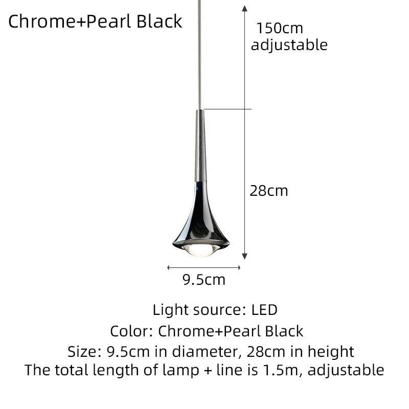 Afralia™ Rain Chrome Pendant Light for Dining Room Minimalism Decor Kitchen Loft