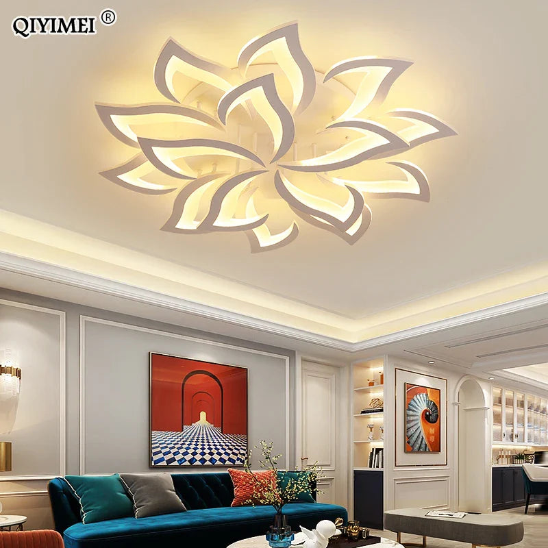 Afralia™ Modern LED Chandelier Light Indoor Iron Lighting for Bedroom Living Room Acrylic Fixture