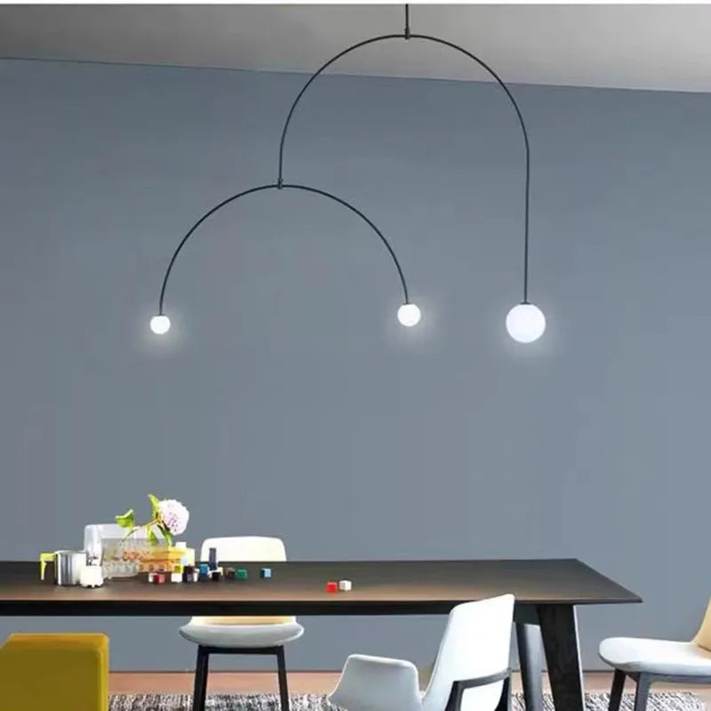 Afralia™ Mobile Chandelier Industrial Black Lighting for Living Dining Kitchen Décor