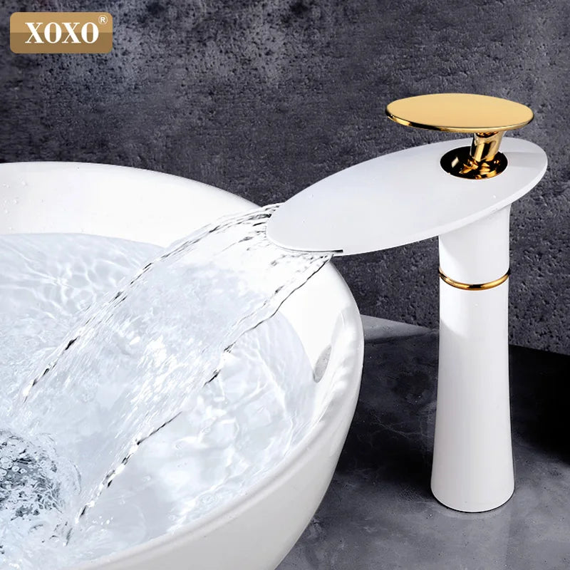 Afralia™ Waterfall Basin Faucet Single Handle Mixer Tap for Bathroom