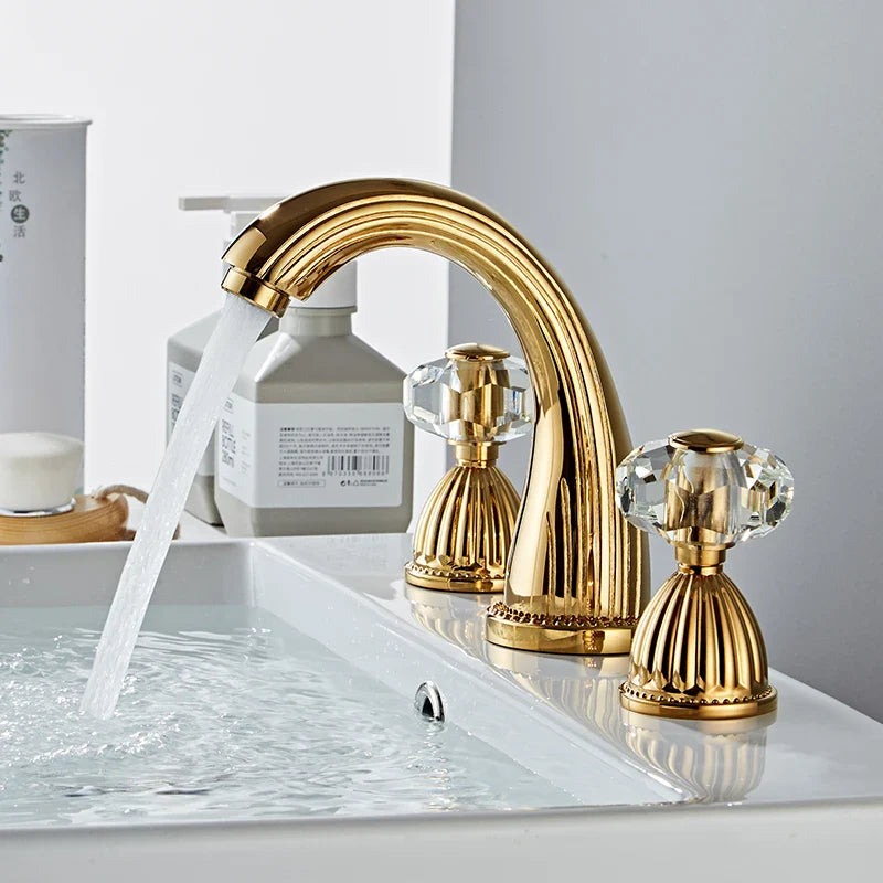 Afralia™ Antique Bronze Widespread Basin Faucet 3 Hole Mixer - Hot/Cold Water Tap