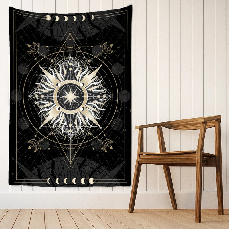 Afralia™ Tarot Card Tapestry Wall Hanging Hippie Witchcraft Constellation Art Dorm Decor