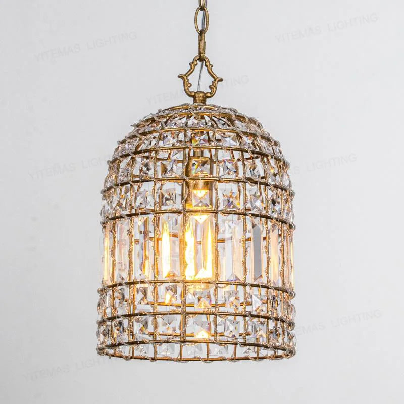 Afralia™ Bronze 1-Light Crystal Chandelier French Lighting for Kitchen, Living Room, Dining, Bedroom