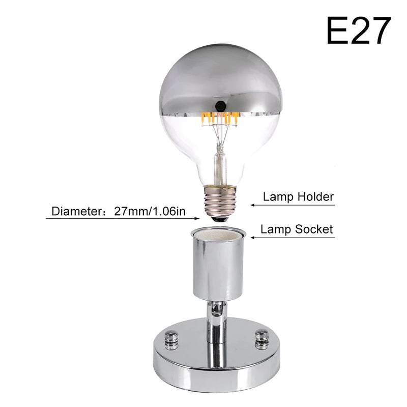 Afralia™ Modern Wall Lamp Base, 180 Degree Steering, E27 Bulb Holder for Home, Bar, Restaurant