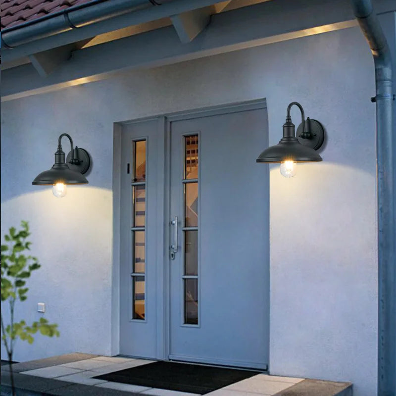 Afralia™ Retro Outdoor Induction Wall Lamp for Community Villa Courtyard Gate.