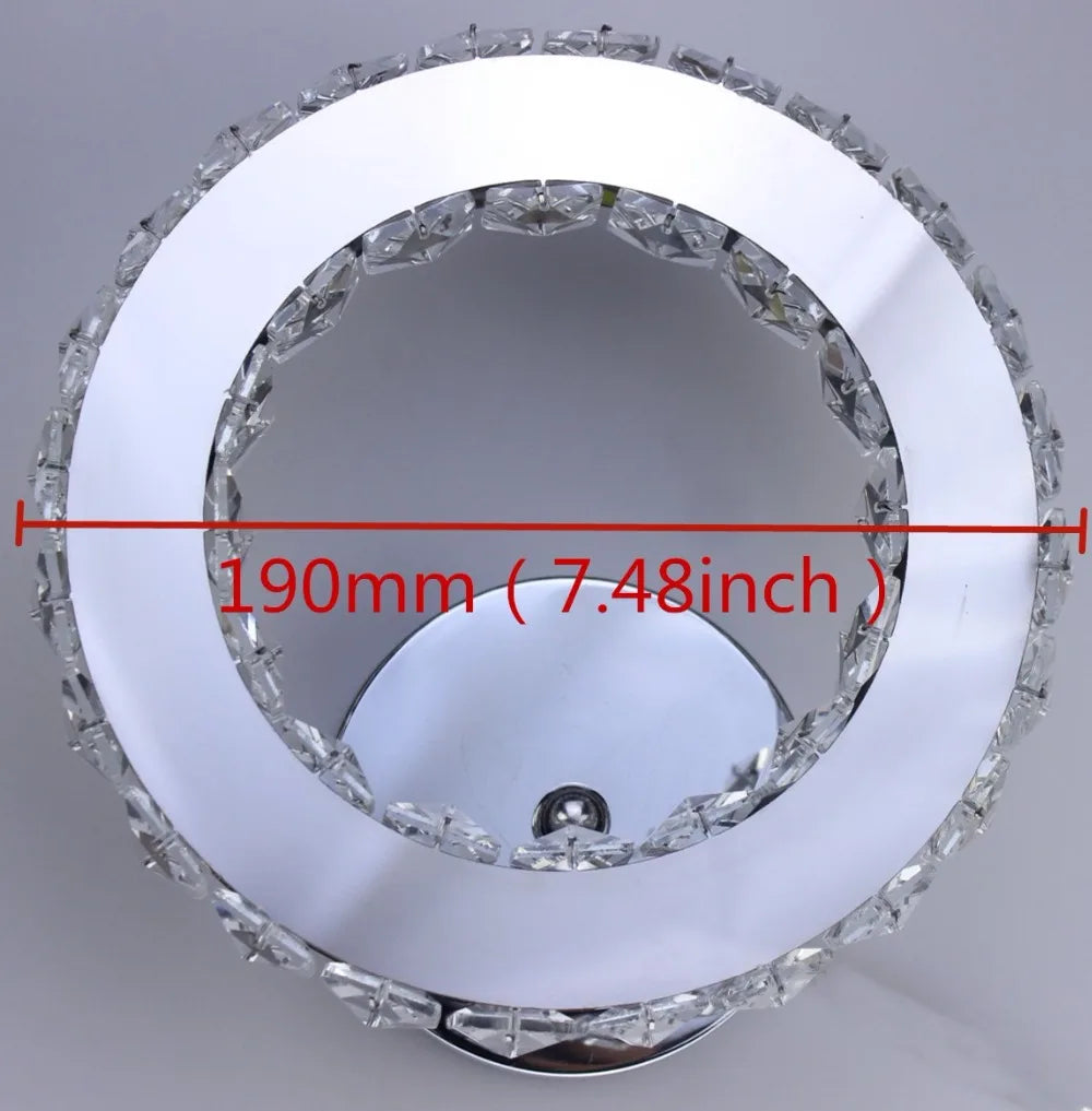 Afralia™ Chrome Crystal LED Wall Sconce for Bedroom Home Decor, Modern Mirror Design