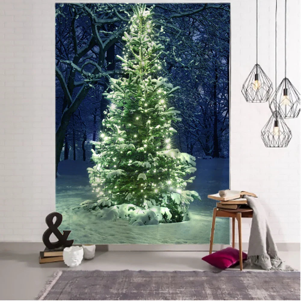 Afralia™ Christmas Tree Tapestry Wall Hanging Ornament for Festive Home Decor