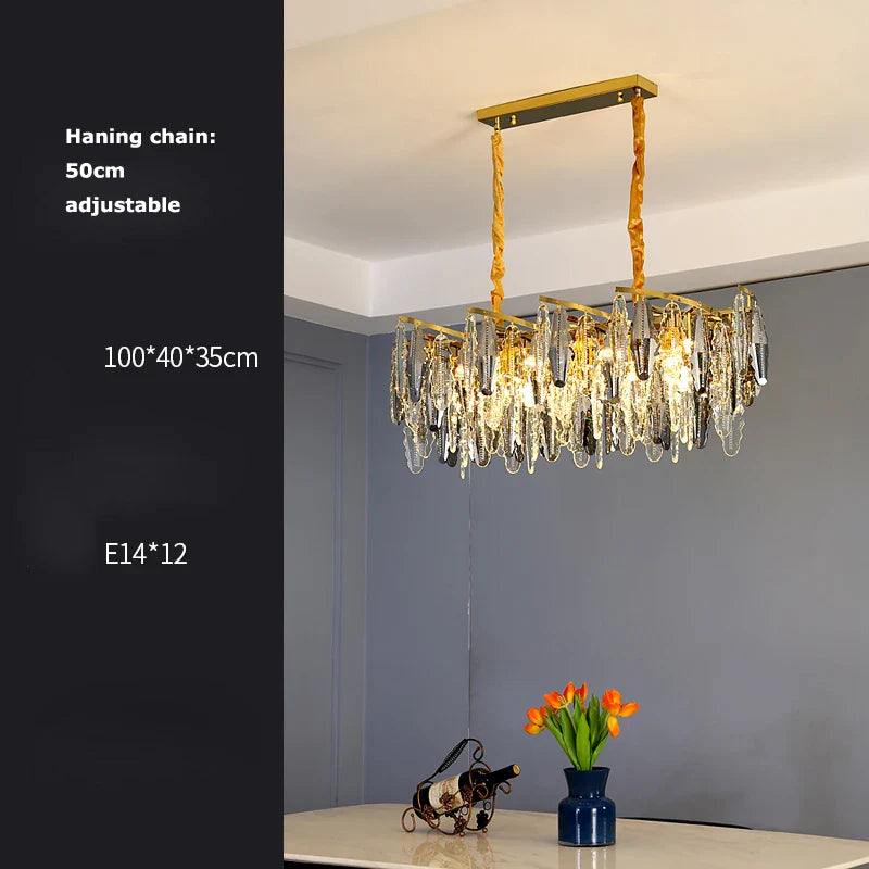 Afralia™ Art Deco LED Crystal Chandelier Lighting for Foyer