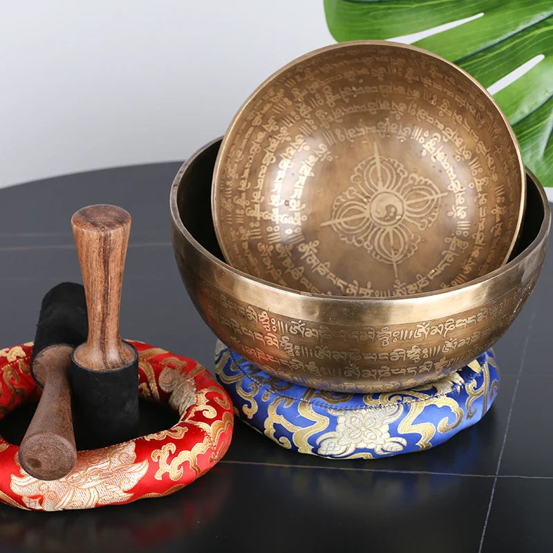 Afralia™ 24cm Tibetan Singing Bowl for Yoga Music Therapy and Meditation