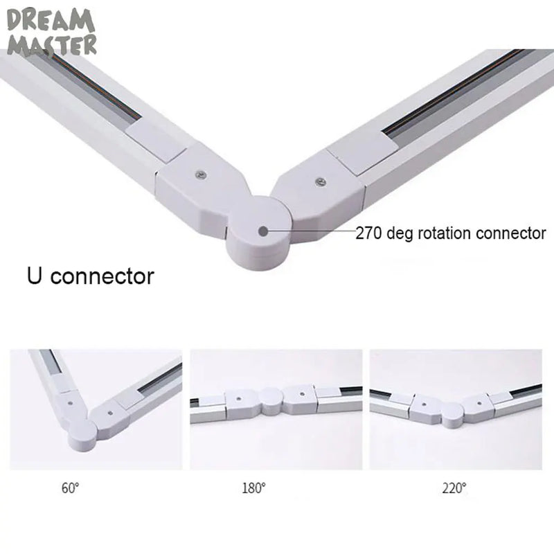 Afralia™ Aluminum Track Rails for LED Spotlights with T-L Connector