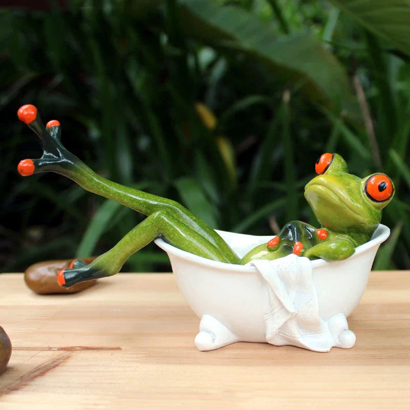 Afralia™ Resin Leggy Frog Miniature Figurines Animal Statue Modern Home Decor Souvenirs