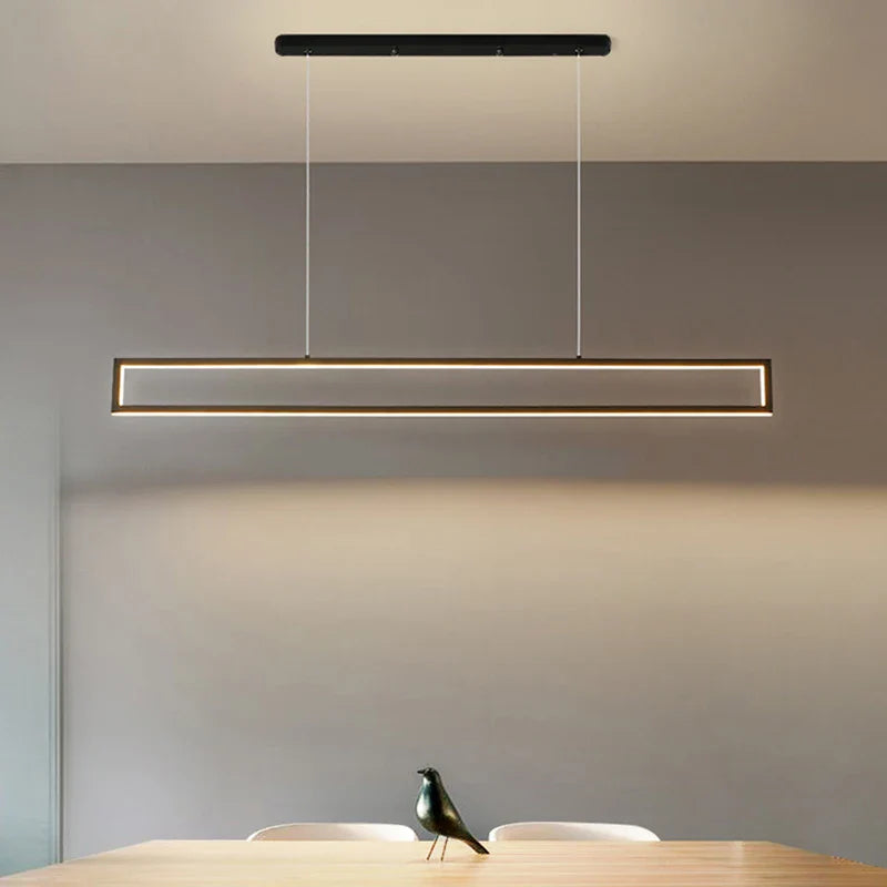 Afralia™ Modern LED Pendant Lights for Home Indoor Lighting - Stylish Rectangle Hanging Lamps