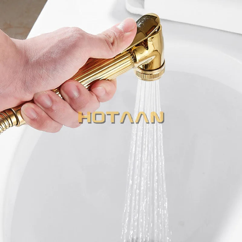 Afralia™ Gold Bidet Faucet: Hygienic Muslim Shower Sprayer for Clean Toilet Experience