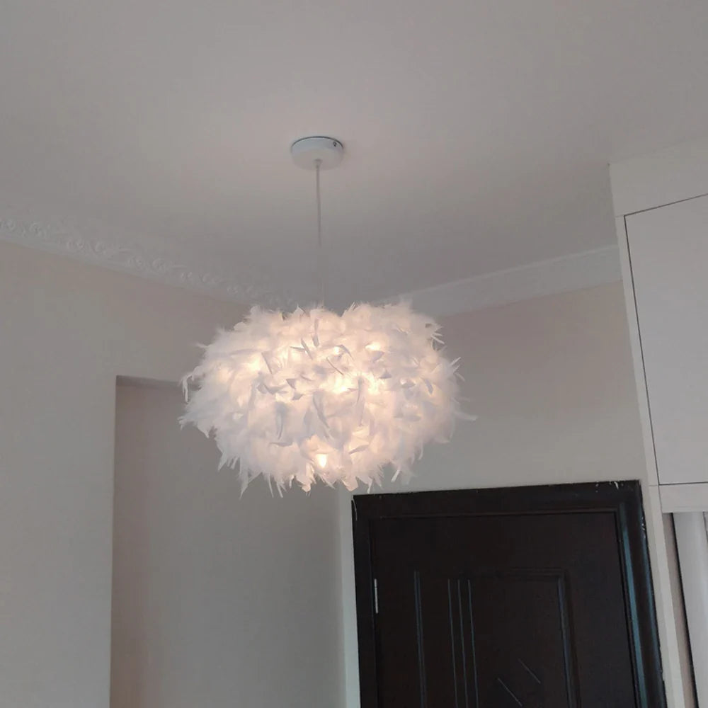 Afralia™ Modern LED Feather Pendant Lights for Bedroom Decor and Restaurant Hanging Lamps.