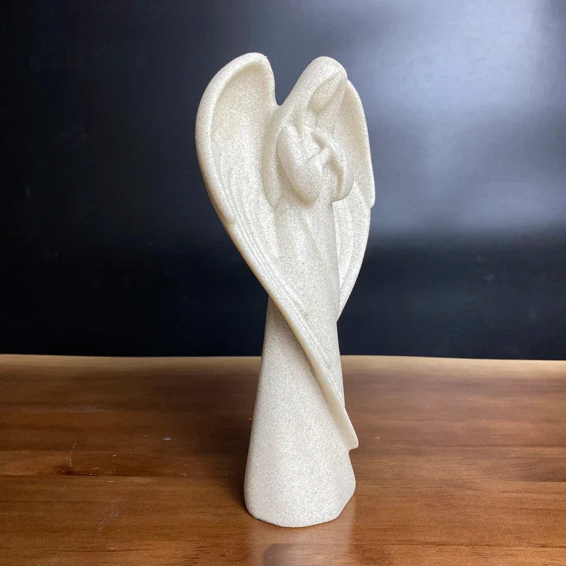 Afralia™ Angel Wing Girl Resin Statue for Home Decor