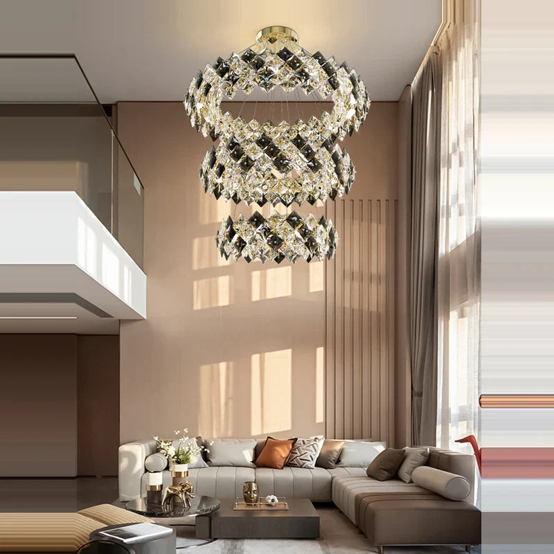 Afralia™ Crystal Dimmable LED Chandelier in Gold and Silver Finishes