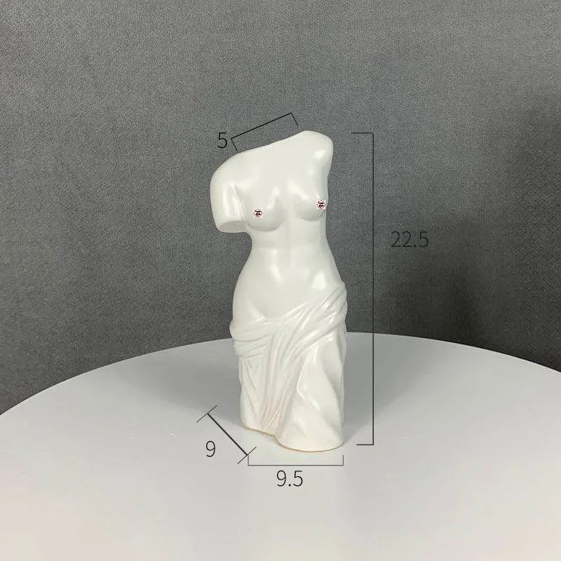 Afralia™ Human Body Figurine Bust Vase for Home Décor and Art Decoration