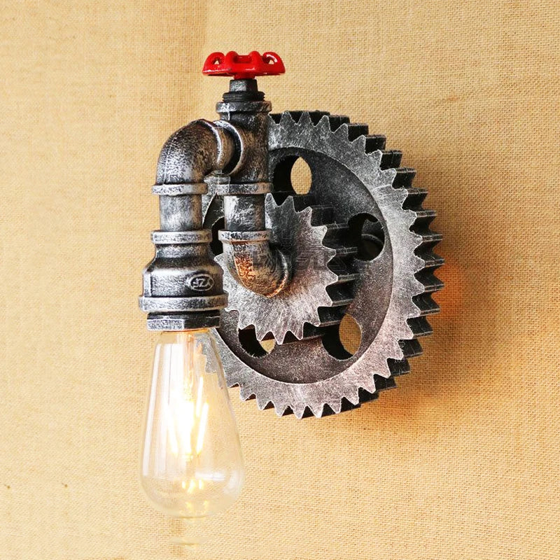 Afralia™ Vintage Iron Pipe Wall Lamps Retro Loft Living Room Bedroom Creative Wall Sconce