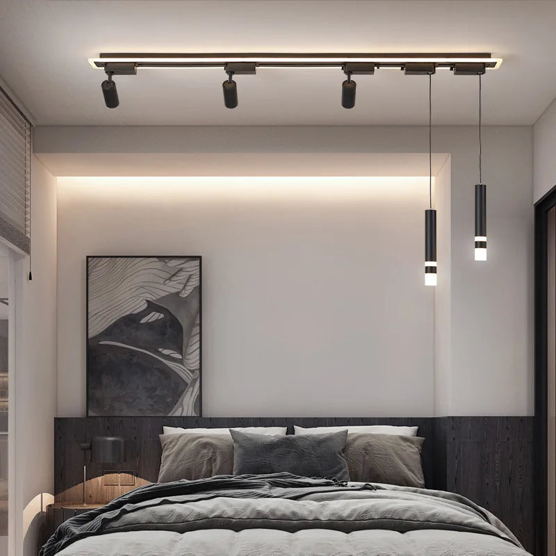 Afralia™ Modern Vintage Iron Ceiling Spotlights for Living Room Study & Wardrobe. Enhance your Space with Track Lighting.