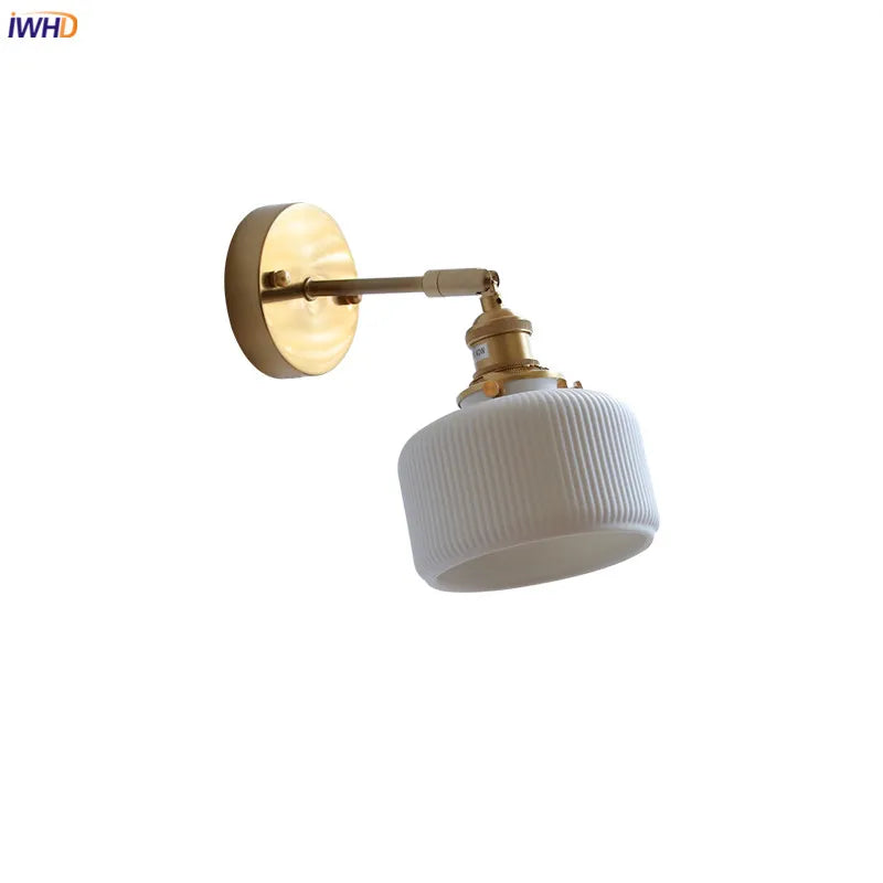 Afralia™ LED Ceramic Wall Sconce with Knob Switch for Bedroom Bathroom Mirror Lighting