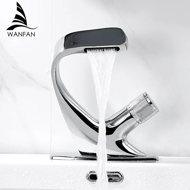 Afralia™ Matte Black Brass Bathroom Faucet Single Handle Mixer Tap