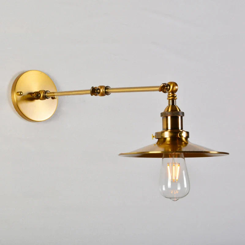 Afralia™ Gold Adjustable Long Arm Wall Light - Retro Style Flex Lamp for Home and Restaurant