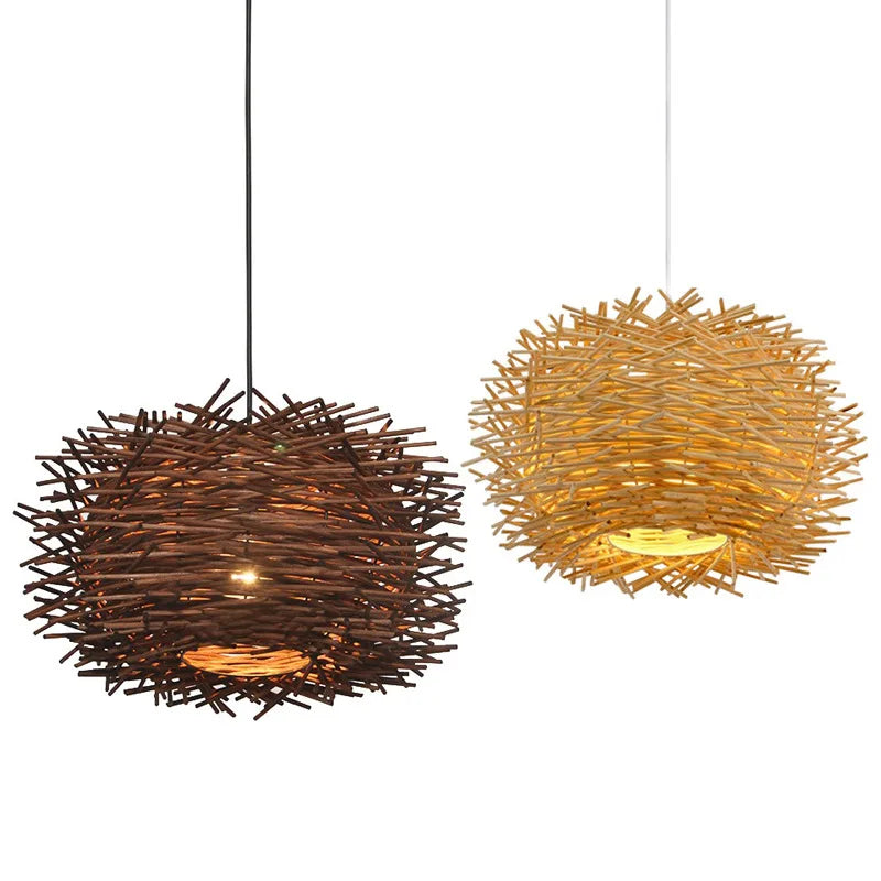 Afralia™ Rattan Wicker Bird Nest Chandelier - Modern Handmade Suspension Lighting