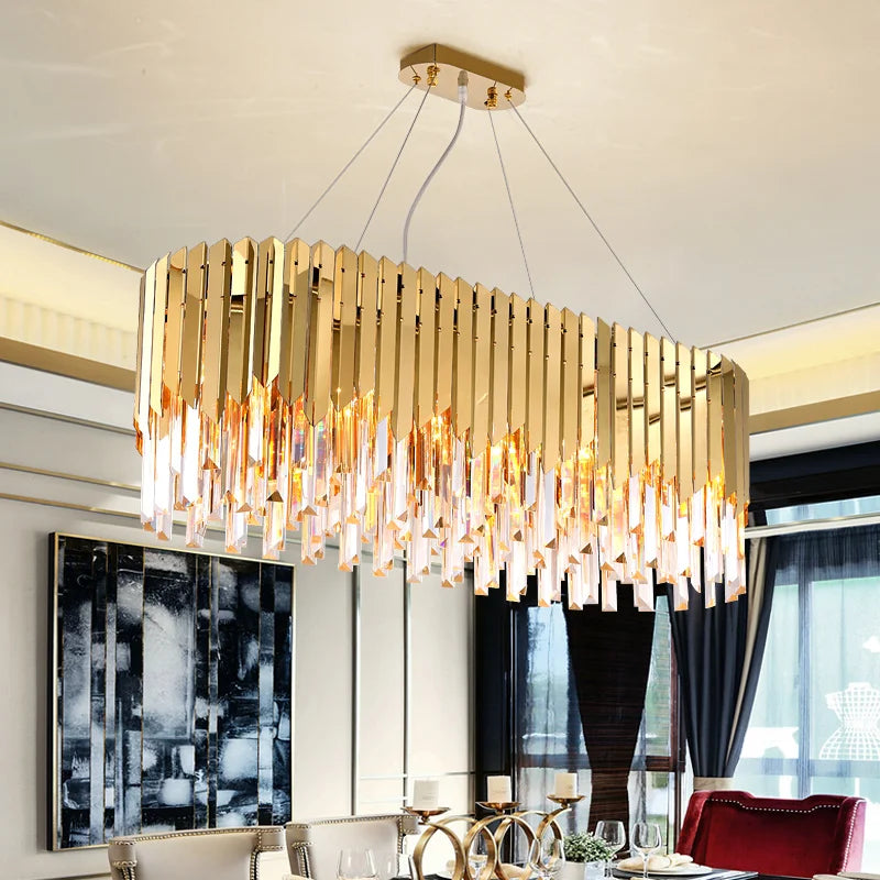Afralia™ Nordic Modern Crystal Ceiling Chandelier LED Lights for Luxury Home Decor