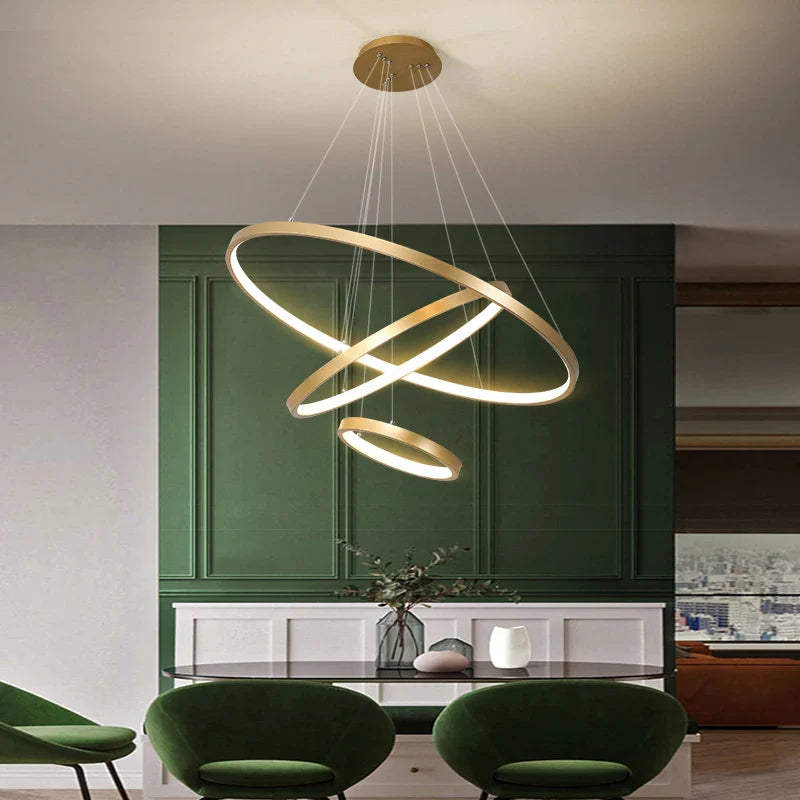 Afralia™ LED Ceiling Chandelier Round Pendant Light for Modern Home Interior Lighting