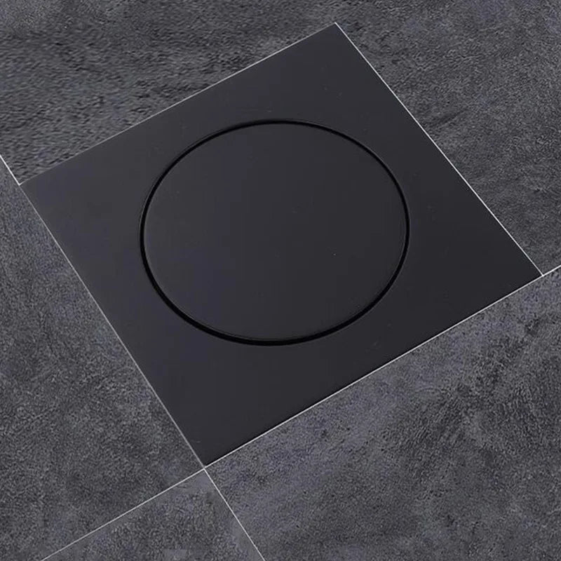 Afralia™ Brass Shower Floor Drain Black/Chrome Square Cover Grate Waste