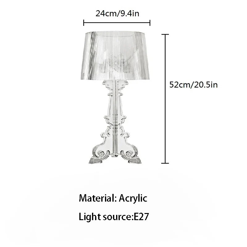 Afralia™ Clear Acrylic Table Lamp Modern Ghost Shadow Desk LED Light Fixtures