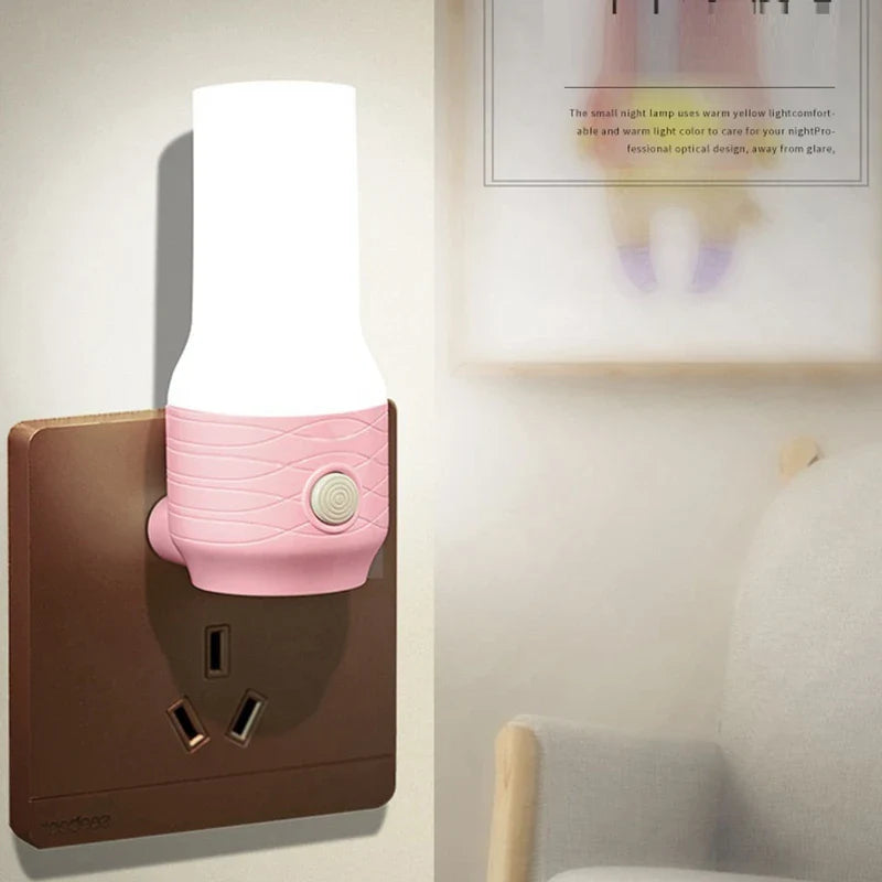 LED Night Light Wall Lamp with Dimming Switch, Perfect for Bedroom Reading, 2 Colors Light