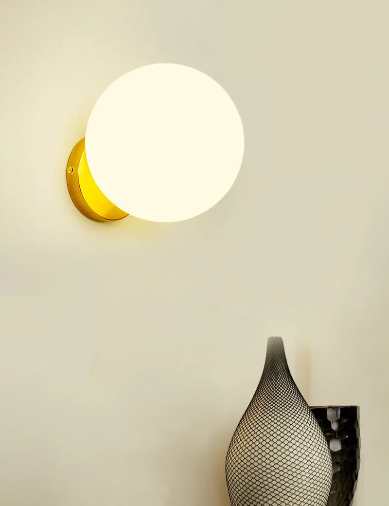 Afralia™ Glass Ball Wall Lamp: Modern Minimalist Nordic Style, Luxury Bedroom Lighting