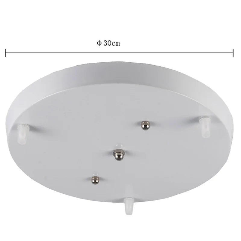 Afralia™ Ceiling Chandelier Plate 3-Hole Black/White Iron Lamp Base Pendant Lighting Kit