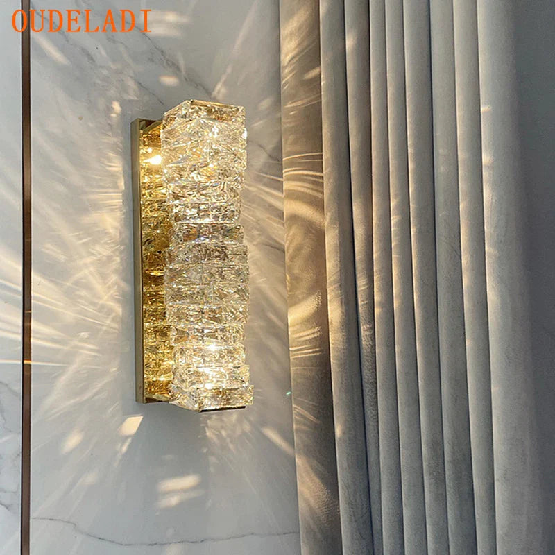 Afralia™ Crystal Glass Wall Sconce Lamp for Modern Light Luxury Home Decor