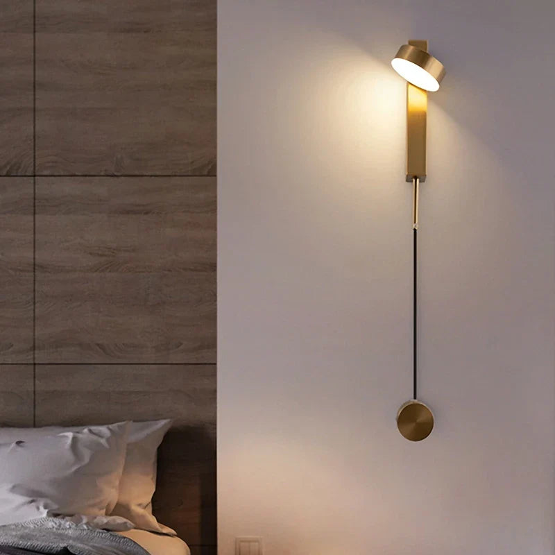 Afralia™ Gold LED Wall Lamp with Dimming Switch - Creative Design for Bedroom and Hallway